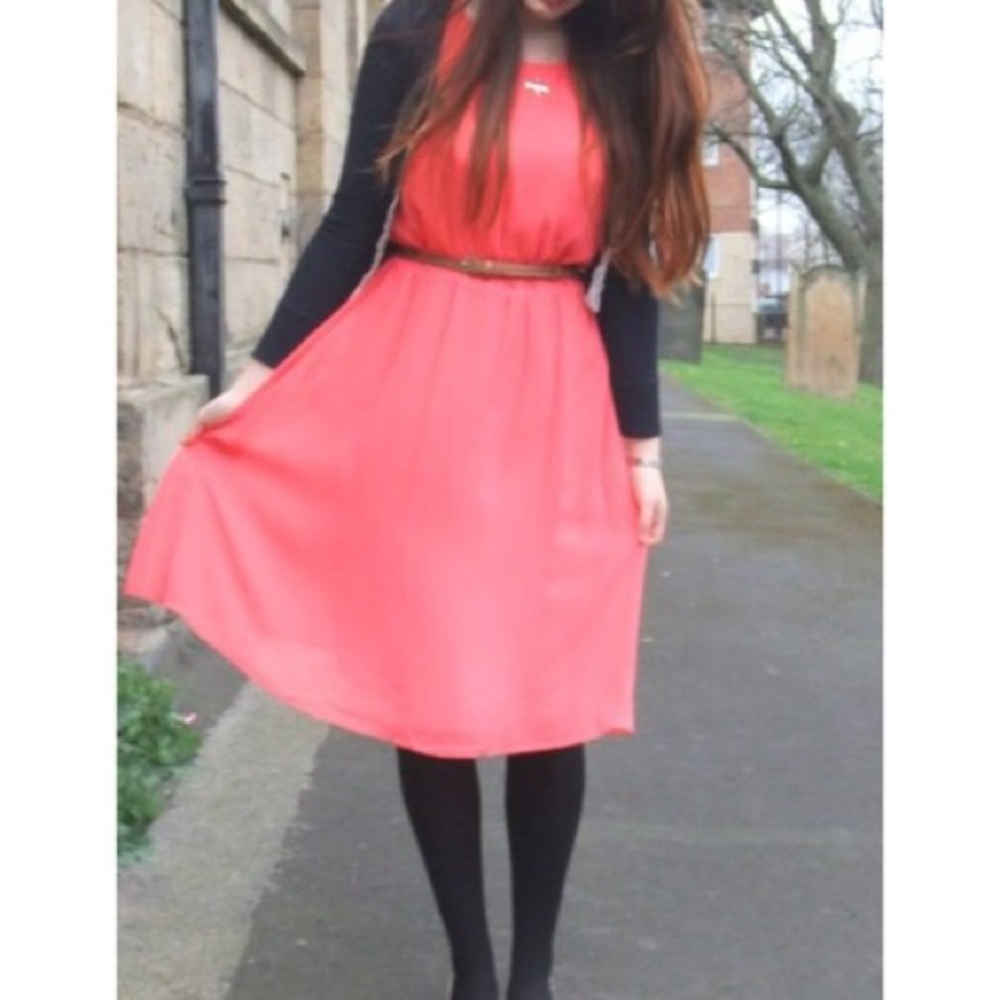 Charming Charlie coral dark, summer long dress